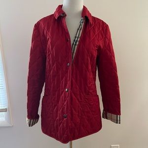 Burberry Red Quilted Jacket Small